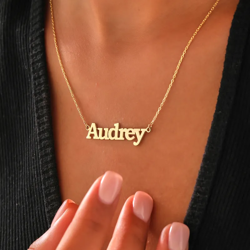 Bold Font Silver Name Necklace