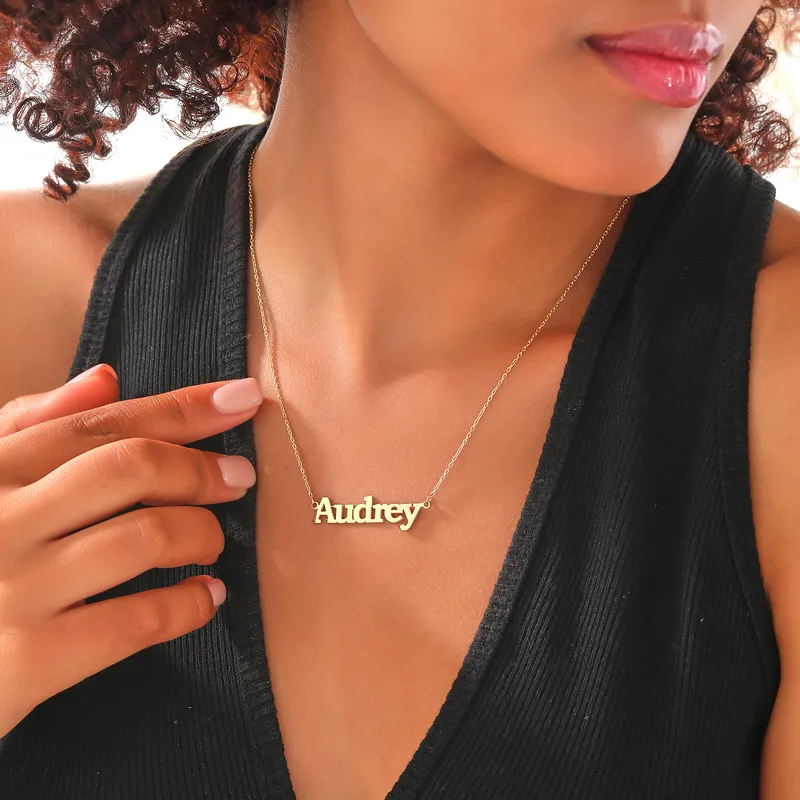 Bold Font Silver Name Necklace