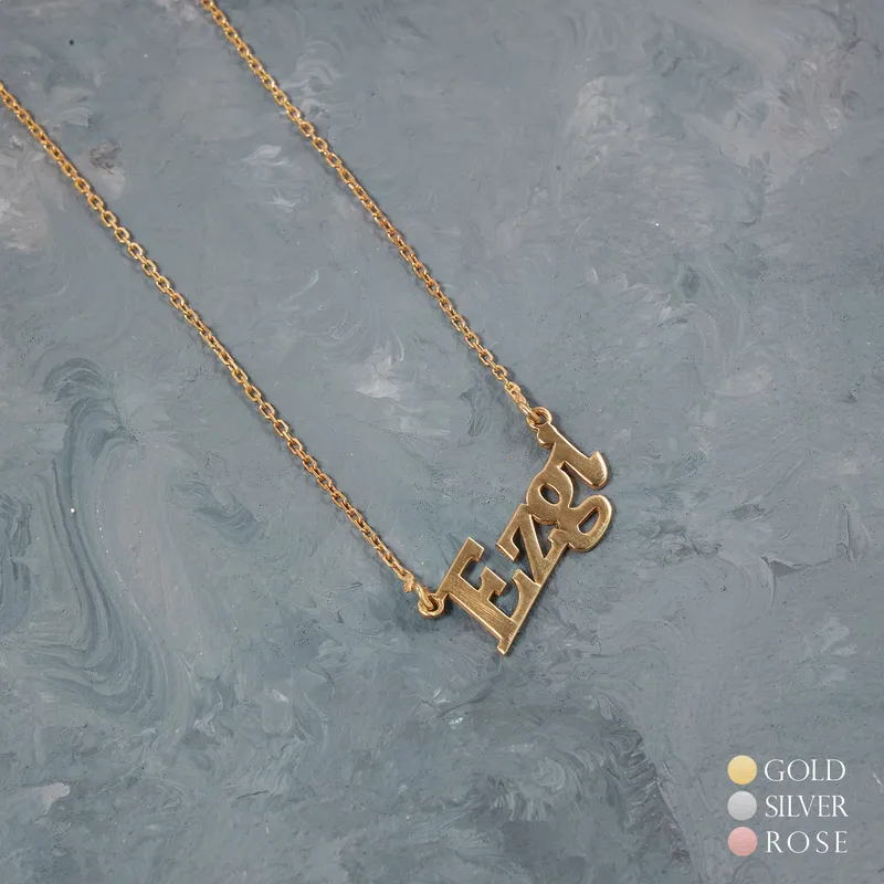 Bold Font Silver Name Necklace
