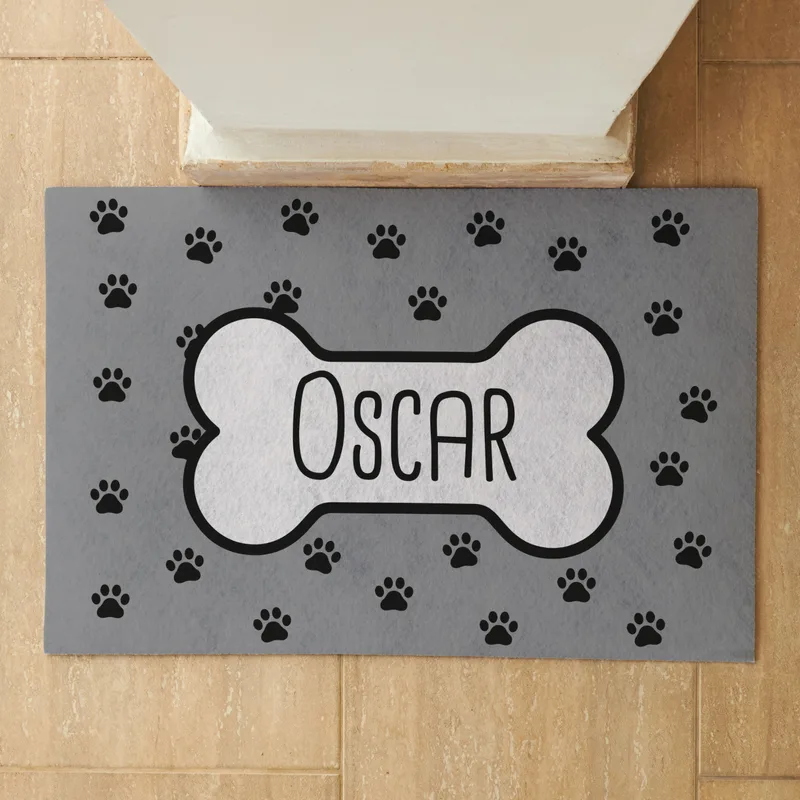 Personalised Pet Placemat with Bone and Paw Design