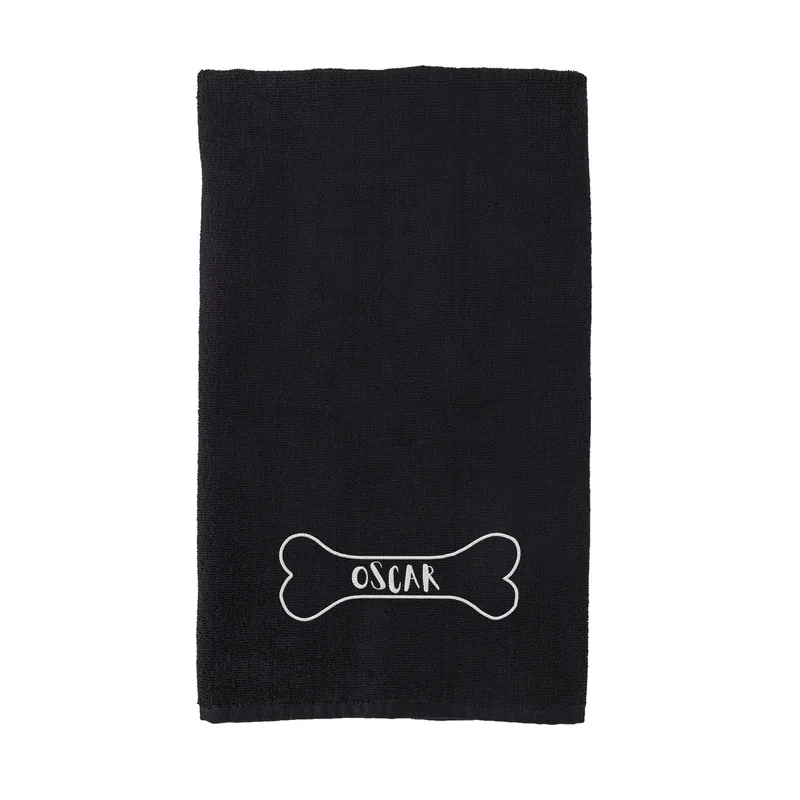 Bone Design Embroidered Personalized Pet Towel with Name