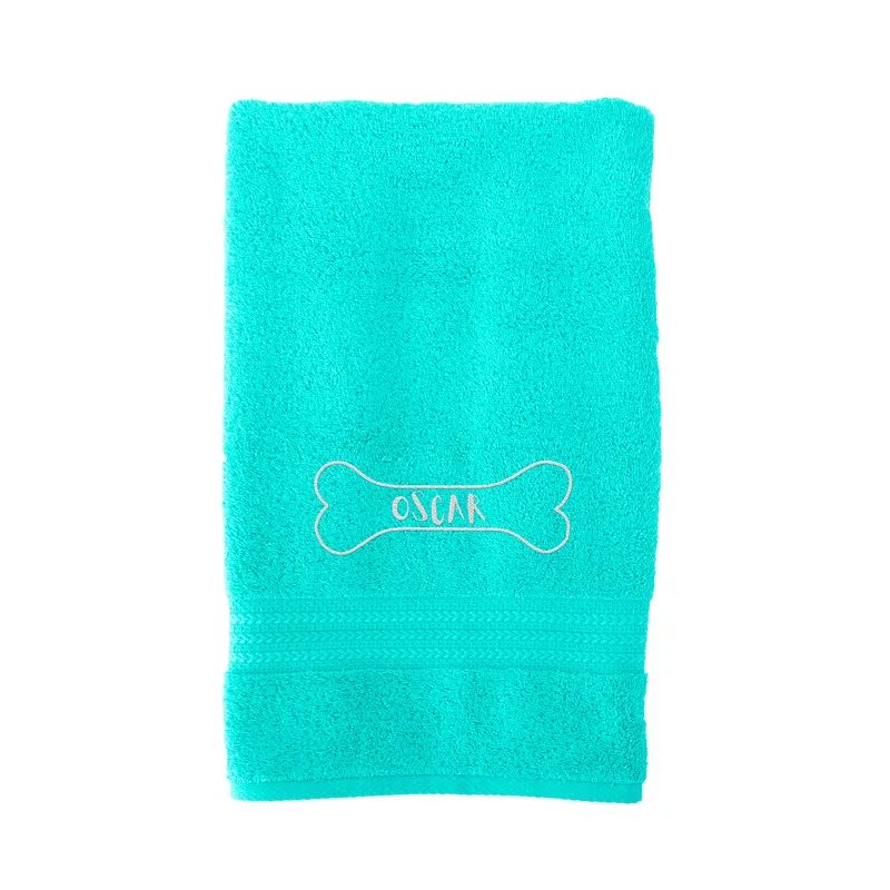 Bone Design Embroidered Personalized Pet Towel with Name