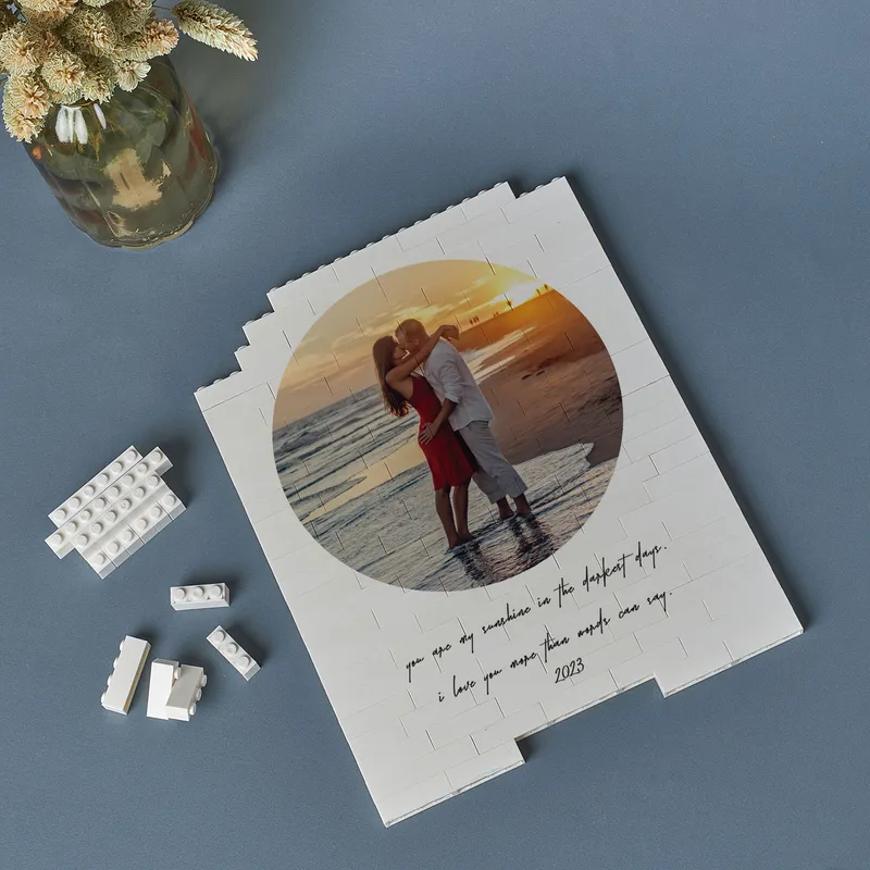 Brick Puzzle with Customizable Photo & Message