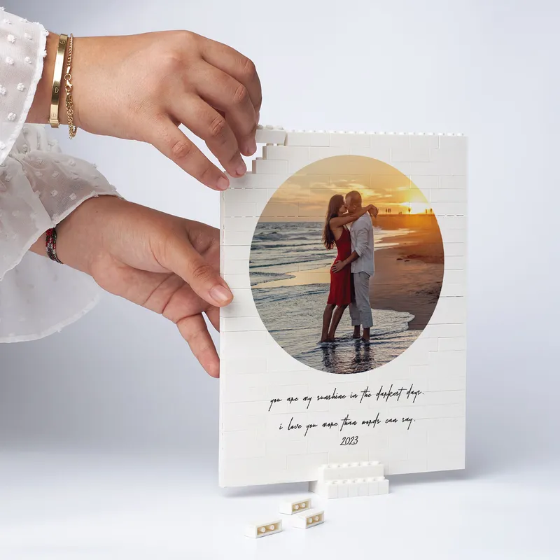 Brick Puzzle with Customizable Photo & Message