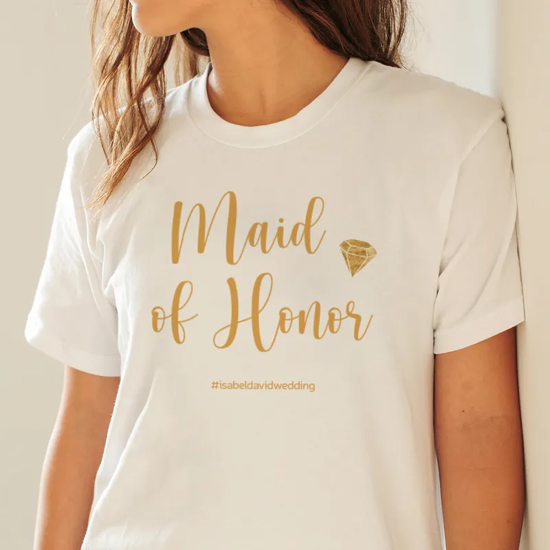 Bride & Bridesmaid Personalized 3 Piece Matching T-Shirts Set