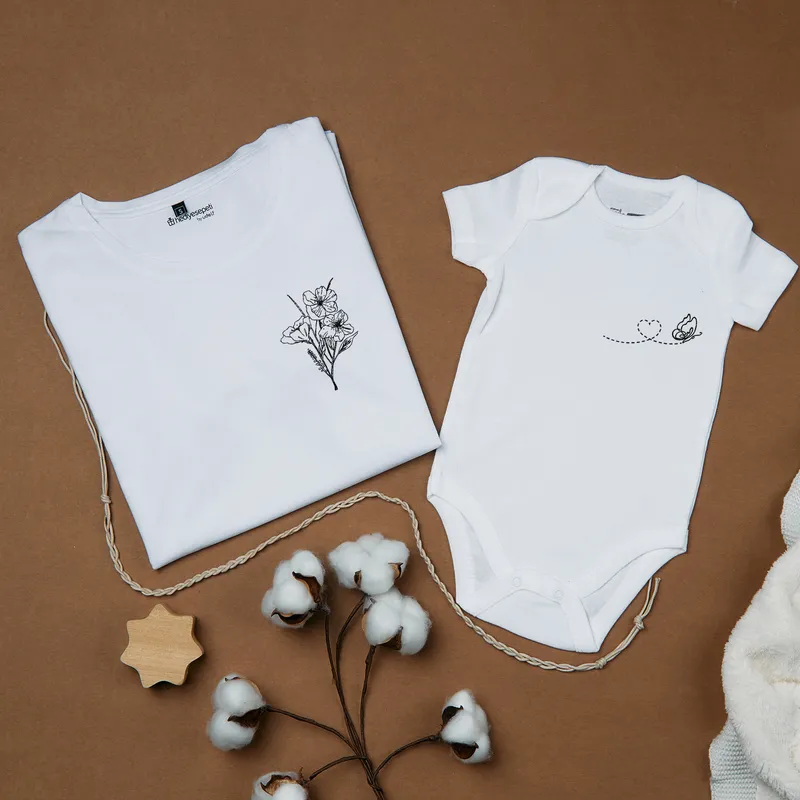 Butterfly and Floral Mother and Baby Matching Set