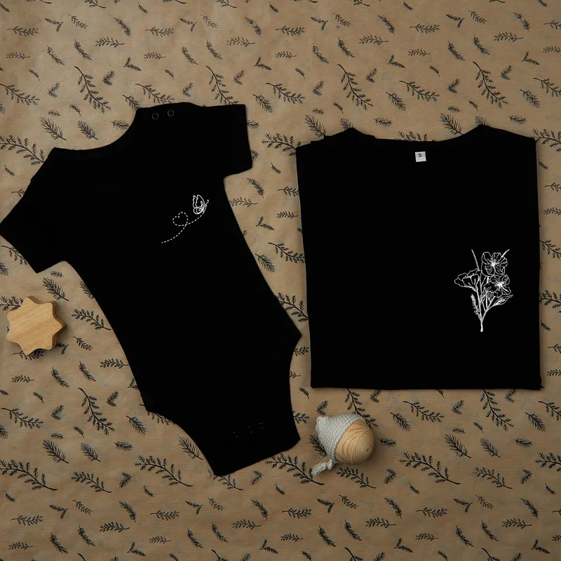 Butterfly and Floral Mother and Baby Matching Set