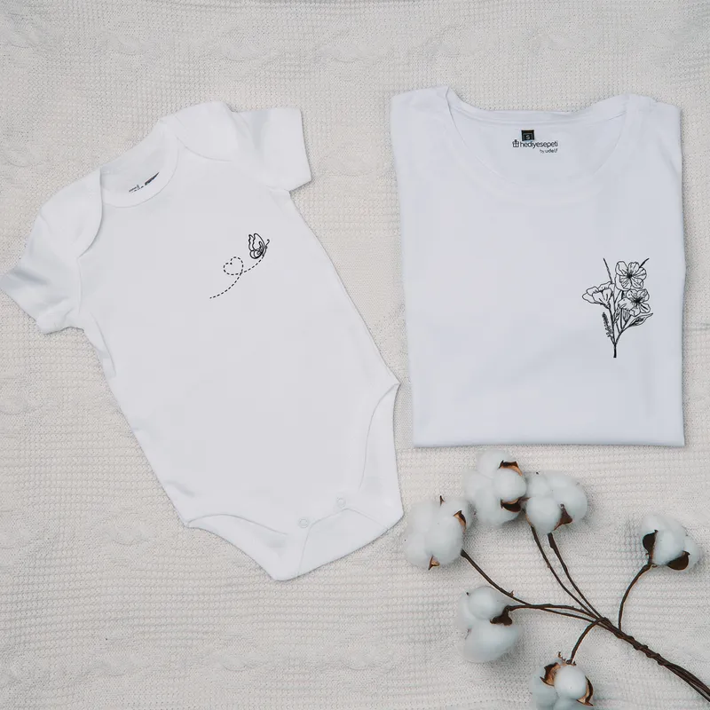 Butterfly and Floral Mother and Baby Matching Set