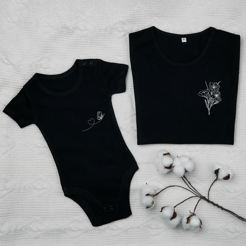 Butterfly and Floral Mother and Baby Matching Set