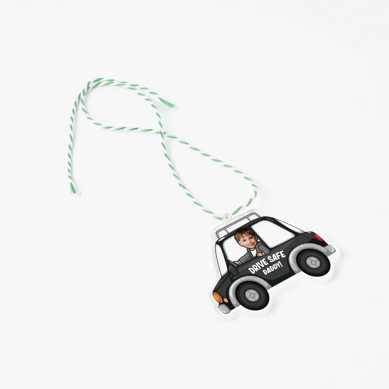 Car Lover Dad Registration Holder and Photo Car Charm Set