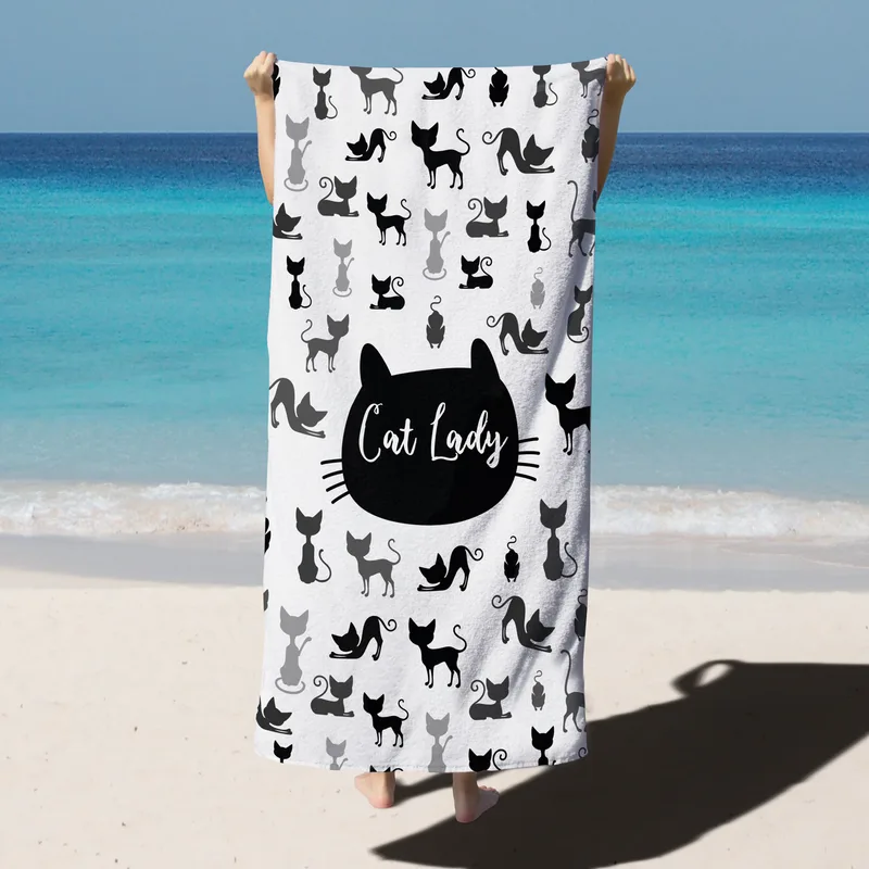 Cat Lady Design Pet Beach Towel