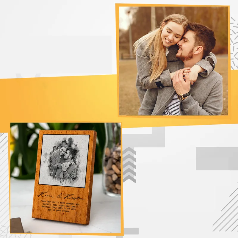 Charcoal Design Gifts for Couples Solid Wooden Frame