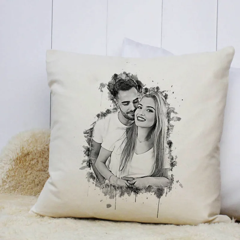 Charcoal Design Photo Printed Pillow
