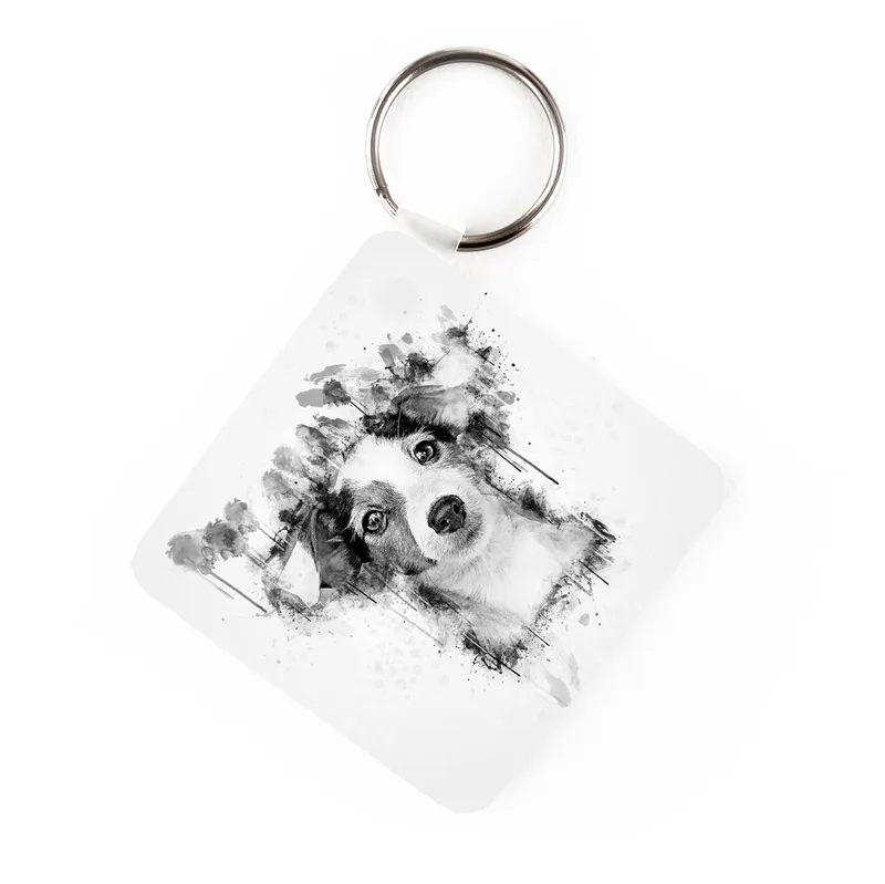 Charcoal Drawing Design Personalized Keychain
