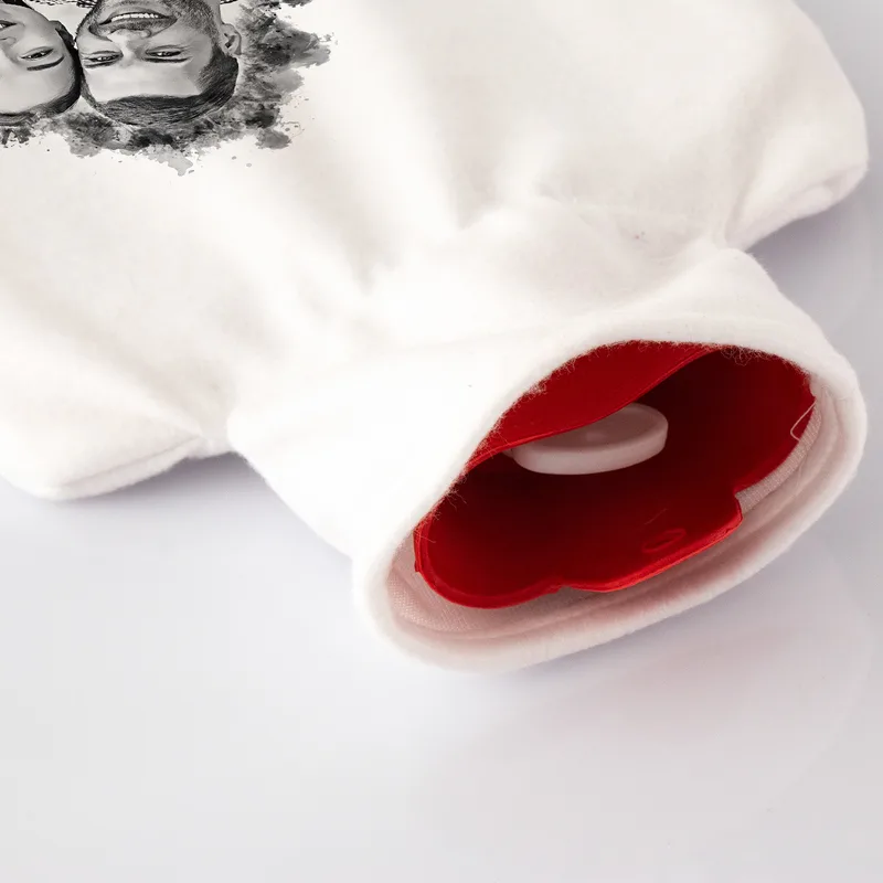 Charcoal Drawing Design Photo Printed Hot Water Bottle