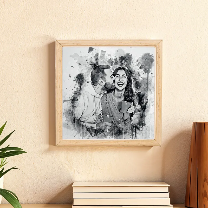 Charcoal Effect Wooden Frame Photo