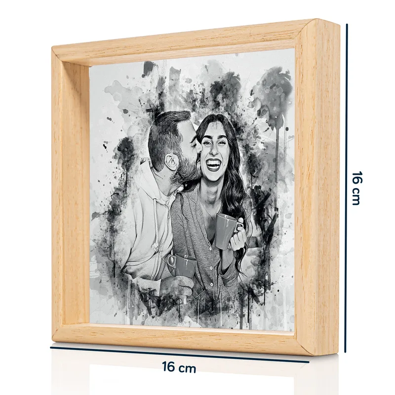 Charcoal Effect Wooden Frame Photo