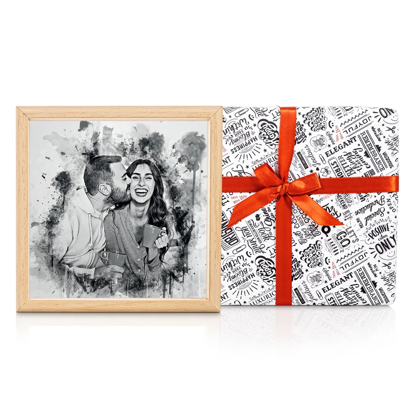 Charcoal Effect Wooden Frame Photo