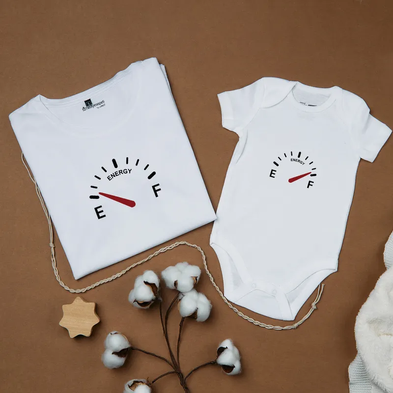 Mommy and Baby Matching Energy Indicator Shirt Set