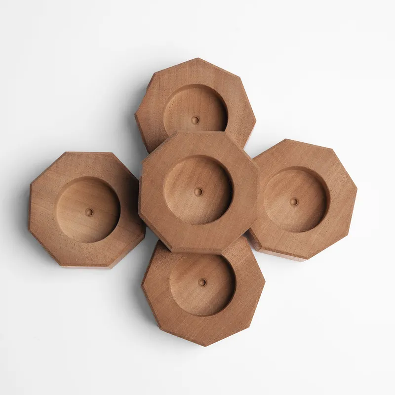 Chic Wooden Candle Holder Set Of 5 for Lifestyle Home Ambiance