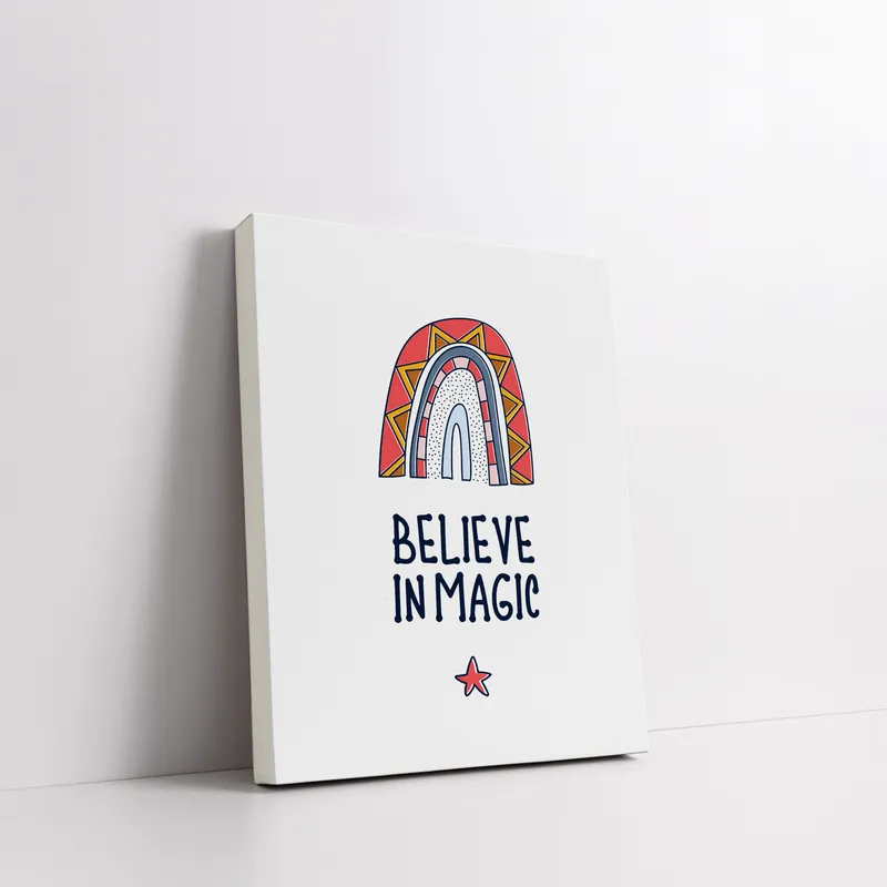 Children's Room Decorative Art Print with Believe in Magic Design