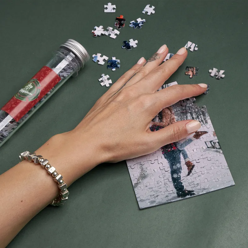 Christmas Custom Photo Puzzle Gift for Couples