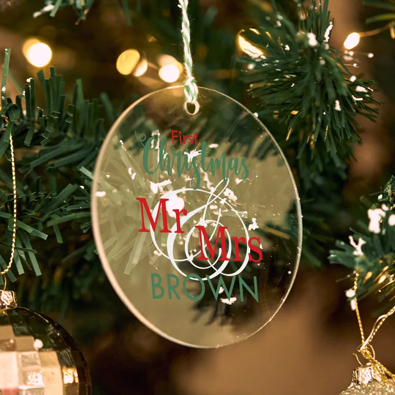 Christmas Design Personalized Transparent Tree Ornament