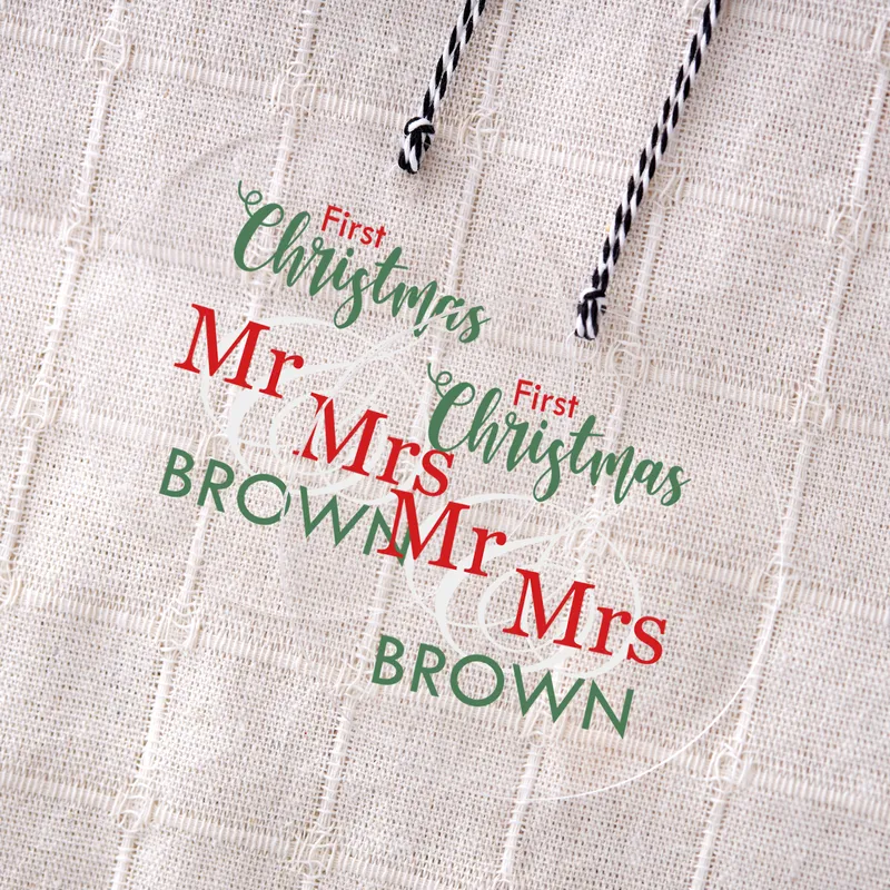 Christmas Design Personalized Transparent Tree Ornament