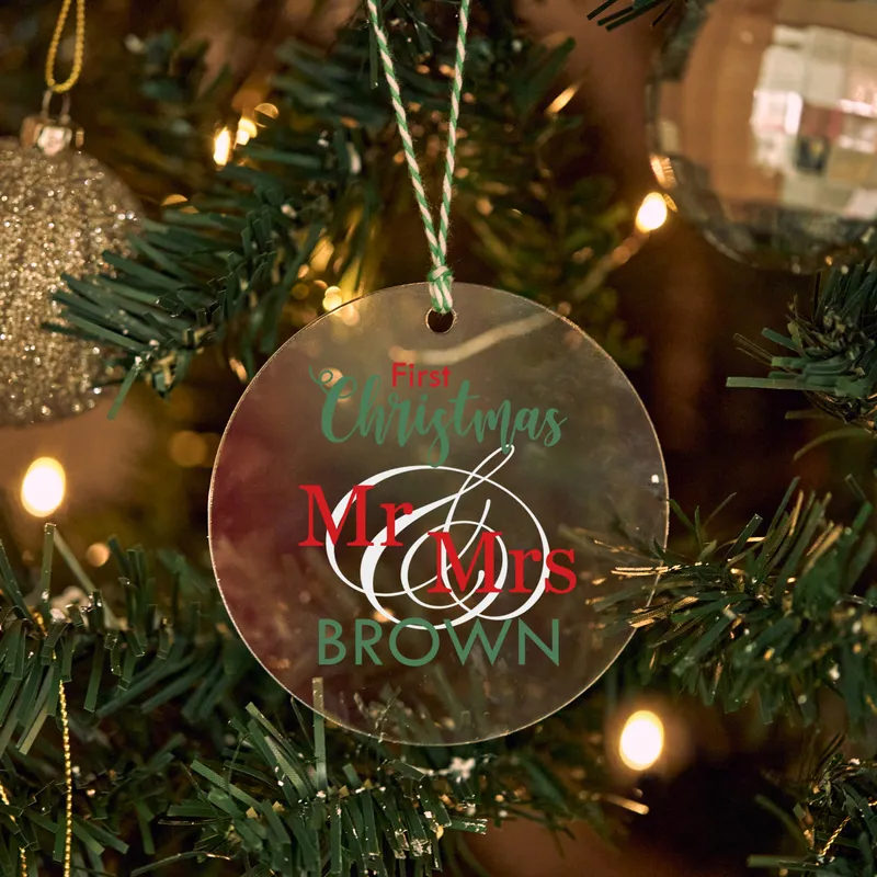 Christmas Design Personalized Transparent Tree Ornament
