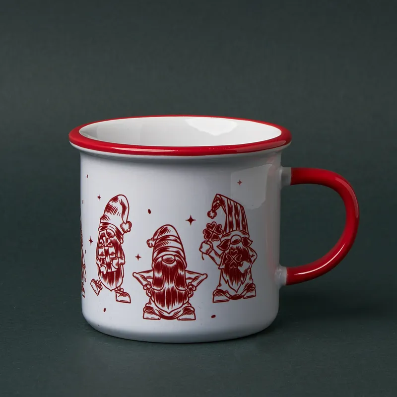 Christmas Elf Enamel Mug for New Year Cheer