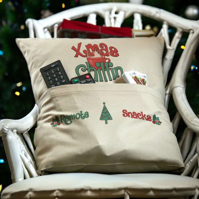 Christmas Gift for Friend Chair Cushion with Pocket