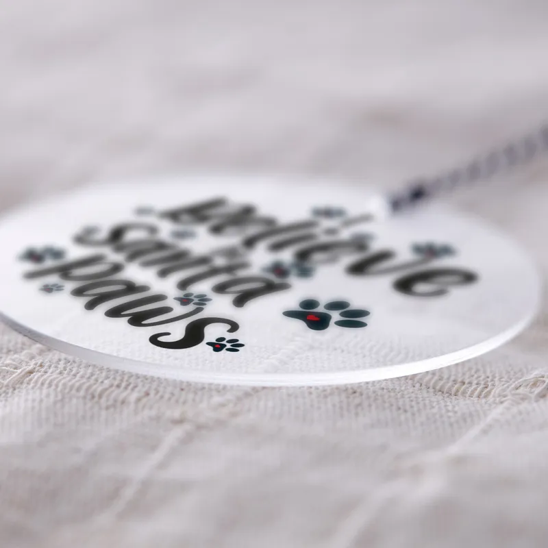 Christmas Gift I Believe in Santa Paws Pine Tree Ornament