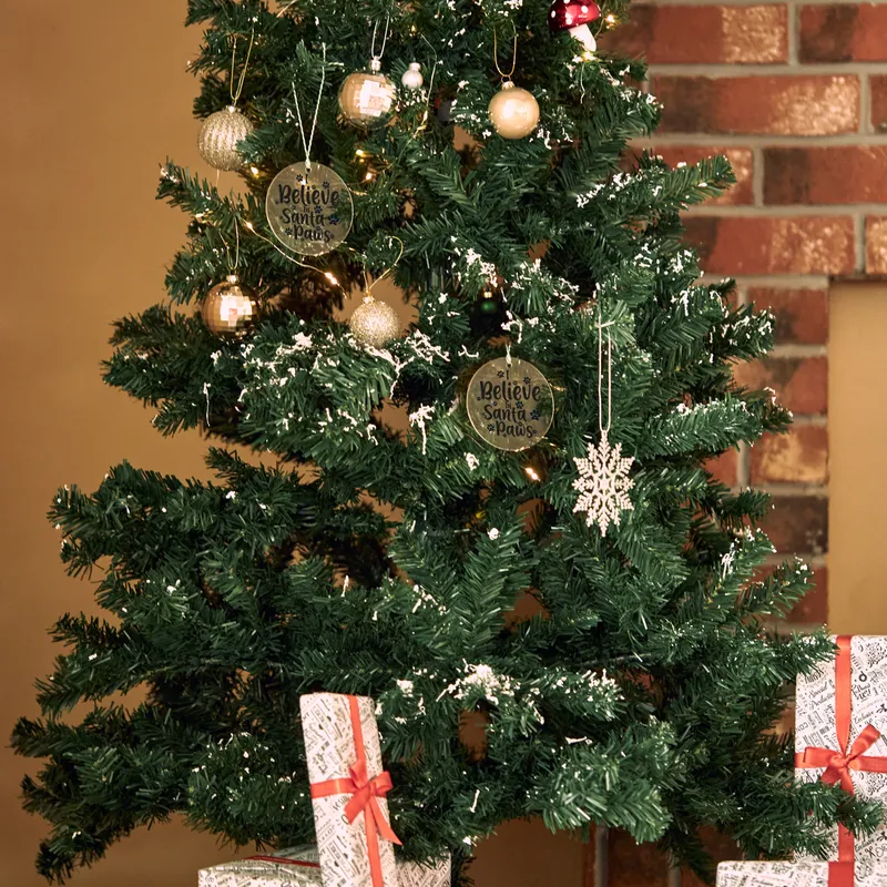 Christmas Gift I Believe in Santa Paws Pine Tree Ornament