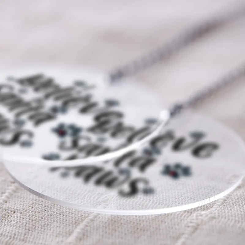 Christmas Gift I Believe in Santa Paws Pine Tree Ornament