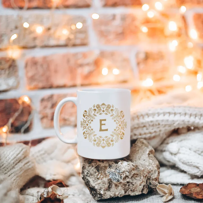 Christmas Icon Letter Customized Mug