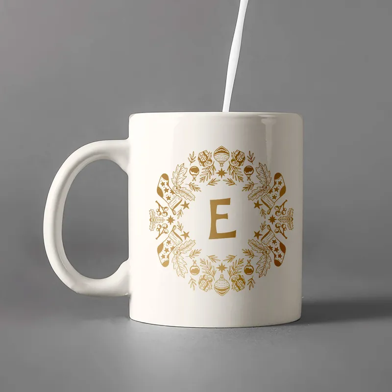 Christmas Icon Letter Customized Mug