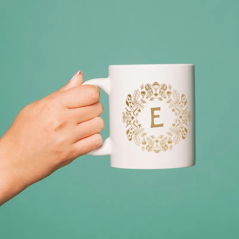 Christmas Icon Letter Customized Mug