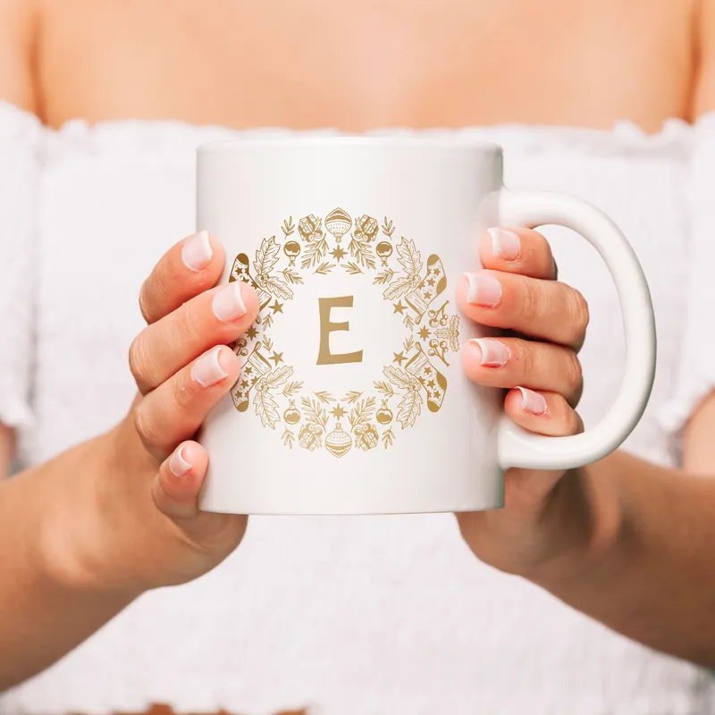 Christmas Icon Letter Customized Mug