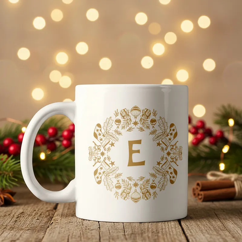 Christmas Icon Letter Customized Mug