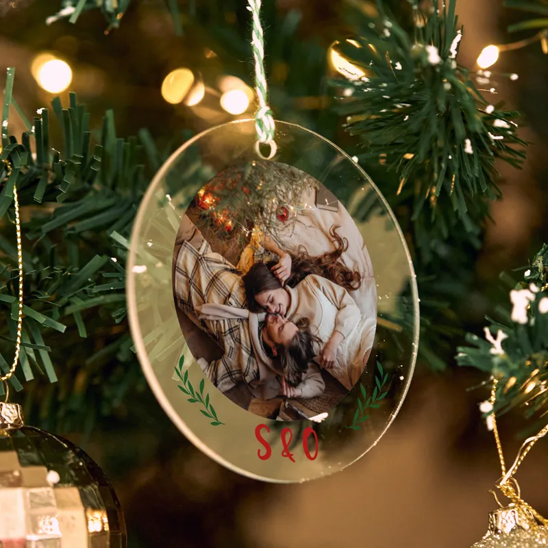 Christmas Ornament with Custom Holiday Letters - Gift for Wife