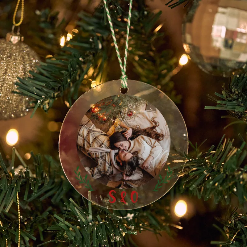 Christmas Ornament with Custom Holiday Letters - Gift for Wife