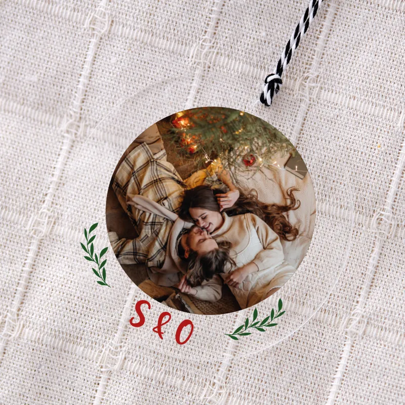 Christmas Ornament with Custom Holiday Letters - Gift for Wife