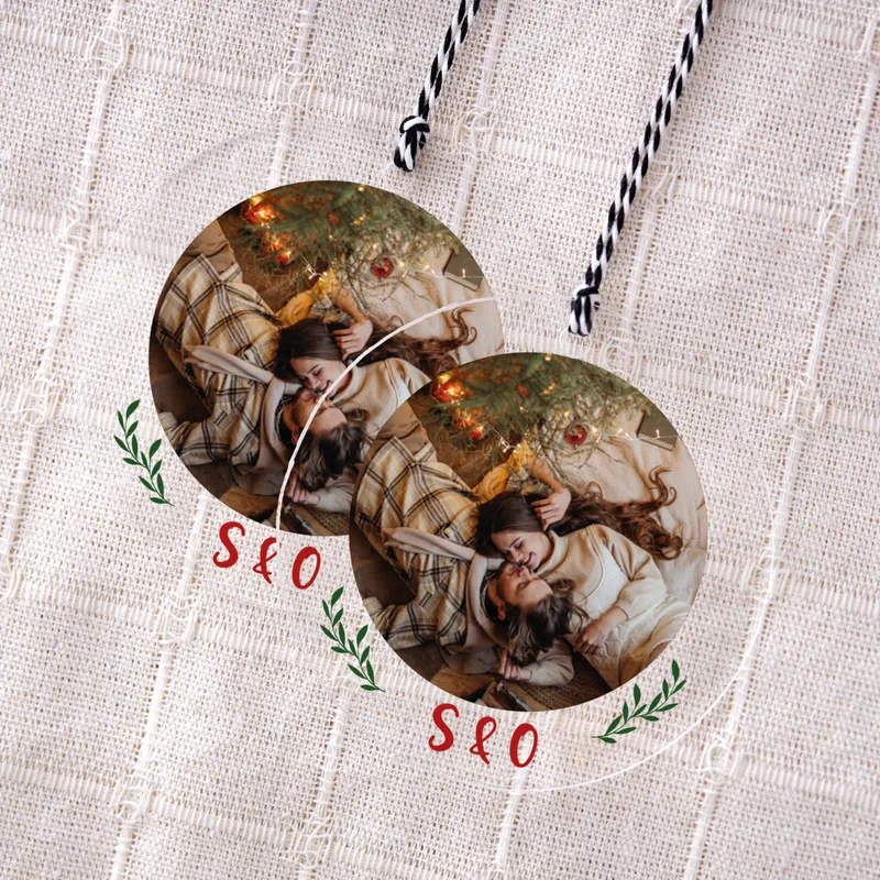 Christmas Ornament with Custom Holiday Letters - Gift for Wife