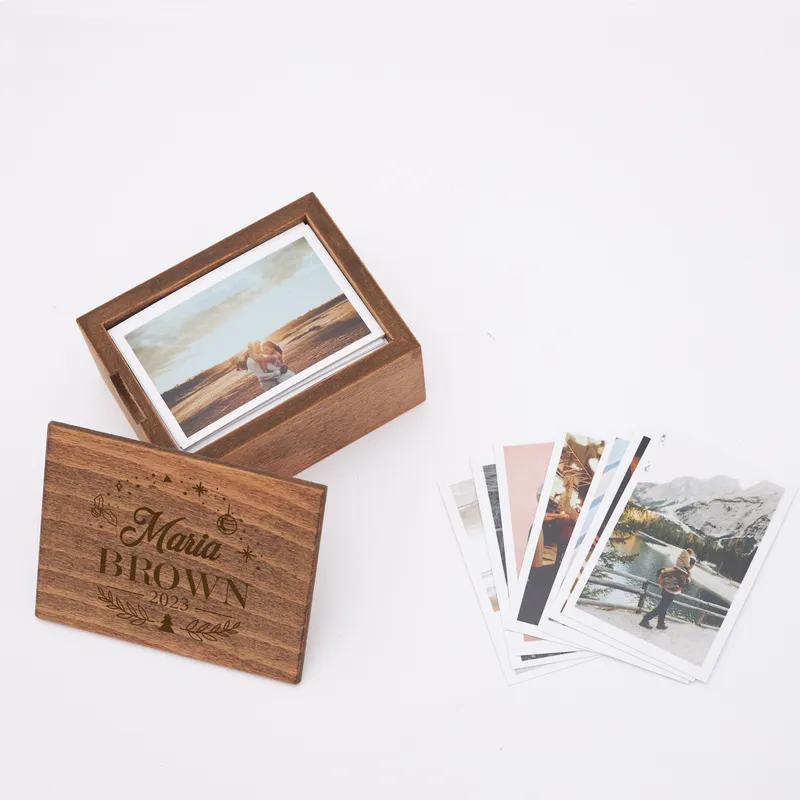 Christmas Themed Personalized Wooden Photo Box