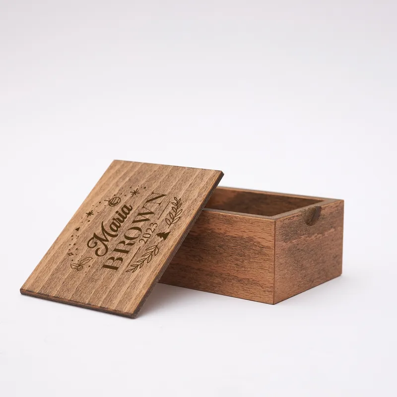 Christmas Themed Personalized Wooden Photo Box