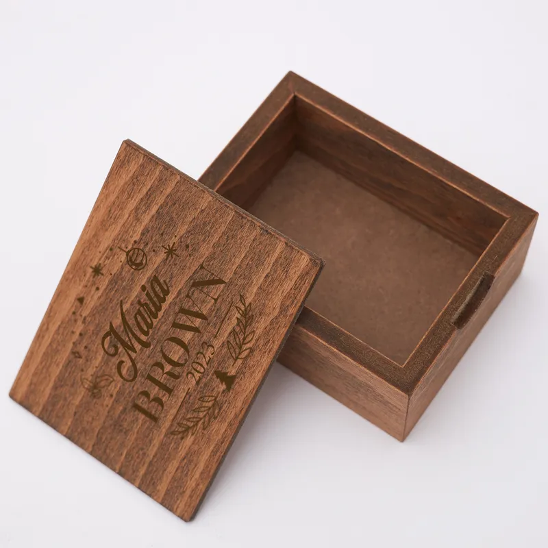 Christmas Themed Personalized Wooden Photo Box