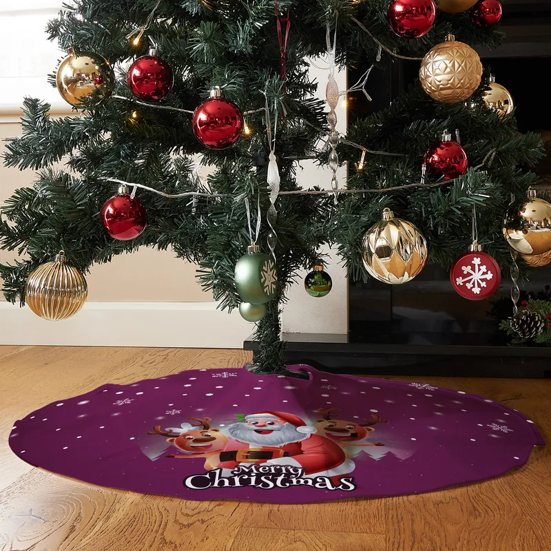 Christmas Tree Skirt with Special Message and Santa Claus Design