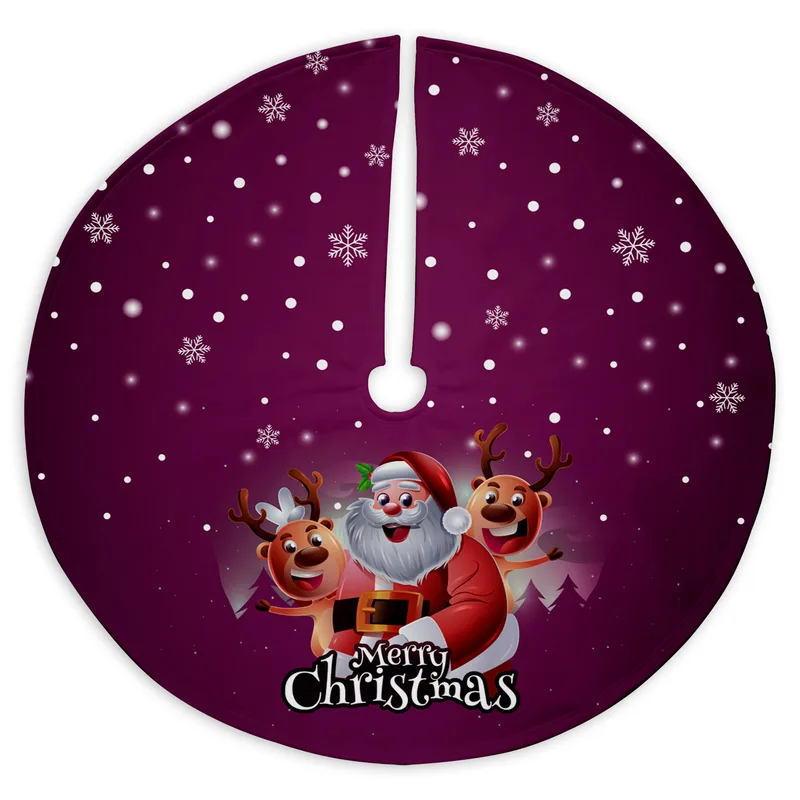 Christmas Tree Skirt with Special Message and Santa Claus Design