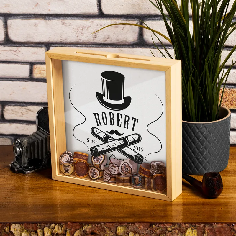 Cigar Band Collection Box Personalized for Cigar Lovers