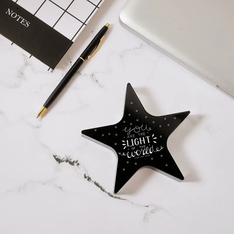 Clear Acrylic Desk Star with You Are The Light Of The World Design